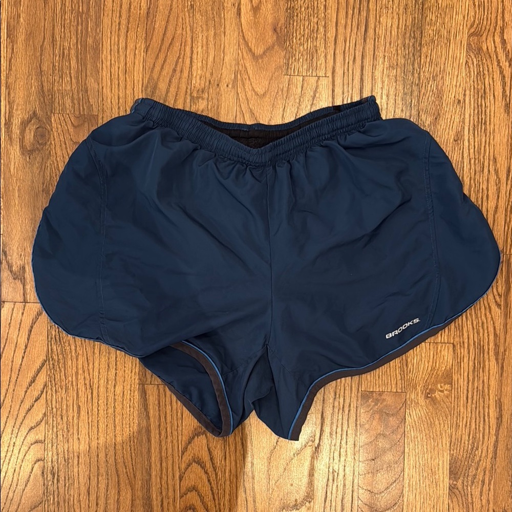 Brooks Athletic Blue Running Shorts w Bikini Liner